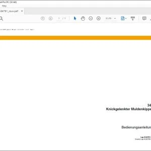 Case 340 Knickgelenkter Muldenkipper Bedienungsanleitung 6-84781 DE - PDF DOWNLOAD (German)
