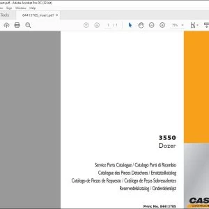Case 3550 Dozer Service Parts Catalogue Manual 84413783 EN_IT_FR_DE_ES_PT_DK_NL - PDF DOWNLOAD