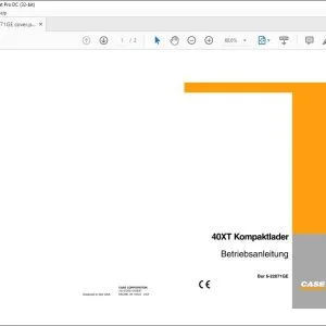 Case 40XT Kompaktlader Betriebsanleitung Bur 6-22071 - PDF DOWNLOAD (German)
