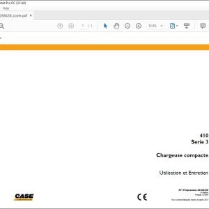 Case 410 Serie 3 Chargeuse compacte Utilisation et Entretien 84268438 - PDF DOWNLOAD (German)