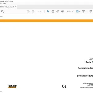 Case 410 Serie 3 Kompaktlader Betriebsanleitung 84268440 - PDF DOWNLOAD (German)