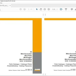 Case 50 Mini-Excavator Parts Catalogue Manual 7-3930 + R2 - PDF DOWNLOAD