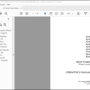 Case 521E 621E 721E 821E 521F 621F 721F 821F 921F Quick coupler Wheel Loader OPERATOR’S MANUAL_SP_EN_FR(84534952) - PDF DOWNLOAD