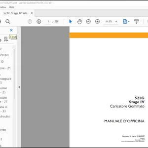 Case 521G Stage IV Caricatore Gommato MANUALE D’OFFICINA(51428207) - PDF DOWNLOAD(Italian)