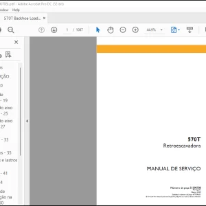 Case 570T Retroescavadora MANUAL DE SERVIÇO(51590708)  - PDF DOWNLOAD (Portuguese)