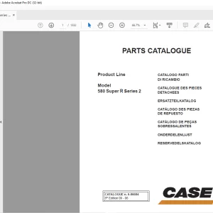 Case 580 Super R Series 2 PARTS CATALOGUE Manual 6-86684 - PDF DOWNLOAD (EN-IT-ES-DE-FR-PT-NL-DAN)
