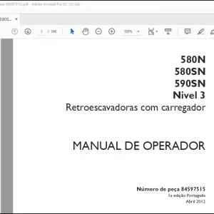 Case 580N 580SN 590SN Nivel 3 Retroescavadoras com carregador MANUAL DE OPERADOR(84597515) - PDF DOWNLOAD (Portuguese)