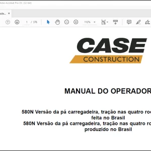 Case 580N 580SN WT 580SN 590SN Nivel 4 Retroescavadoras com carregador MANUAL DE OPERADOR(47373204) - PDF DOWNLOAD (Portuguese)