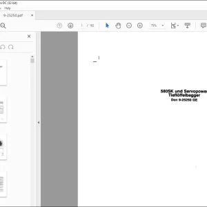 Case 580SK und Servopower Tieflõffelbagger Betriebsanweisung 9-25250 - PDF DOWNLOAD (German)