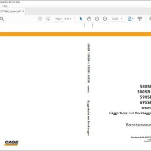 Case 580SR 580SR+ 590SR 695SR SERIES 3 Baggerlader mit Heckbagger Betriebsanleitung 84277660 - PDF DOWNLOAD (German)