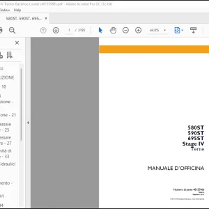 Case 580ST 590ST 695ST Stage IV Terne MANUALE D’OFFICINA(48155966) - PDF DOWNLOAD (Italian)