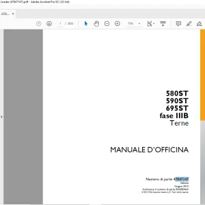 Case 580ST 590ST 695ST fase IIIB Terne MANUALE D’OFFICINA 47847147 - PDF DOWNLOAD (Italian)