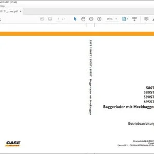 Case 580T 580ST 590ST 695ST Baggerlader mit Heckbagger Betriebsanleitung 84553171 - PDF DOWNLOAD (German)