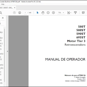 Case 580T 580ST 590ST 695ST Motor Tier 3 Retroescavadora MANUAL DE OPERADOR(47900126) - PDF DOWNLOAD (Portuguese)