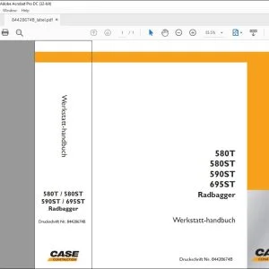 Case 580T 580ST 590ST 695ST Radbagger Werkstatt-handbuch 84428674B - PDF DOWNLOAD (German)