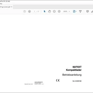 Case 60 70XT Kompaktlader Betriebsanleitung 6-29491 - PDF DOWNLOAD (German)