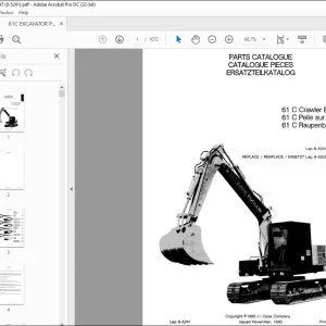 Case 61C Crawler Excavator Parts Catalogue Manual 8-5241 - PDF DOWNLOAD