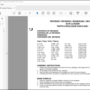 Case 621B Loader Revision Parts Manual(8-9461R3) - PDF DOWNLOAD