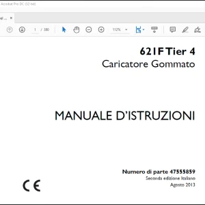 Case 621F Tier 4 Caricatore Gommato MANUALE D’ISTRUZIONI(47555859) - PDF DOWNLOAD (Italian)