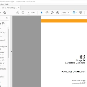 Case 621G 721G Stage IV Caricatore Gommato MANUALE D’OFFICINA(51428214) -  PDF DOWNLOAD (Italian)