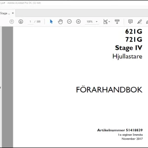Case 621G 721G Stage IV Hjullastare FÖRARHANDBOK Manual(51418839)  - PDF DOWNLOAD (Swedish