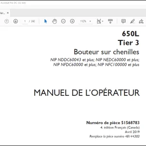 Case 650L Tier 3 Bouteur sur chenilles MANUEL DE L’OPÉRATEUR(51568783) - PDF DOWNLOAD (French)