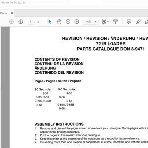 Case 721B Loader Revision Parts Catalog Manual(8-9471R2) - PDF DOWNLOAD