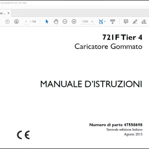 Case 721F Tier 4 Caricatore Gommato MANUALE D’ISTRUZIONI(47558698) - PDF DOWNLOAD (Italian)