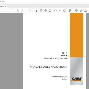 Case 721F Tier 4 Pala caricatrice gommata MANUALE DELLE RIPARAZIONI 84527012 - PDF DOWNLOAD (ITALIAN)