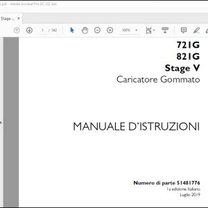 Case 721G 821G Stage V Caricatore Gommato MANUALE D’ISTRUZIONI(51481776) - PDF DOWNLOAD (Italian)