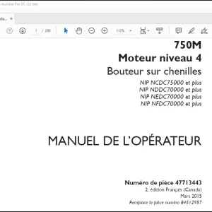 Case 750M Moteur niveau 4 Bouteur sur chenilles MANUEL DE L’OPÉRATEUR(47713443) - PDF DOWNLOAD (French)