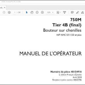 Case 750M Tier 4B (final) Bouteur sur chenilles MANUEL DE L’OPÉRATEUR - PDF DOWNLOAD (FRENCH)