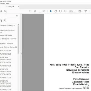 Case 788 888B 988 1188 1288 1488 Cab Elevator Parts Catalogue Manual 7-1465 - PDF DOWNLOAD