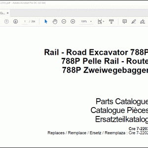 Case 788P Rail - Road Excavator Special Adaptation Parts Catalogue Manual_EN_FR_DE(7-2203) - PDF DOWNLOAD