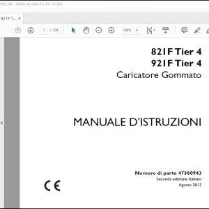 Case 821F Tier 4 921F Tier 4 Caricatore Gommato MANUALE D’ISTRUZIONI(47560943) - PDF DOWNLOAD(Italian)
