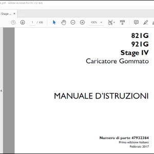 Case 821G 921G Stage IV Caricatore Gommato MANUALE D’ISTRUZIONI(47932384)  - PDF DOWNLOAD (Italian)
