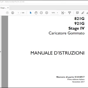 Case 821G 921G Stage IV Caricatore Gommato MANUALE D’ISTRUZIONI(51418917) - PDF DOWNLOAD (Italian)