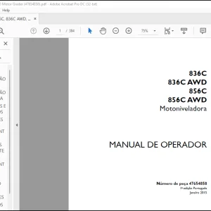 Case 836C 836C AWD 856C 856C AWD Motoniveladora MANUAL DE OPERADOR 47654858 - PDF DOWNLOAD (Portuguese)