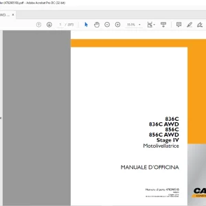 Case 836C 836C AWD 856C 856C AWD Stage IV Motolivellatrice MANUALE D’OFFICINA 47829051B - PDF DOWNLOAD (Italian)