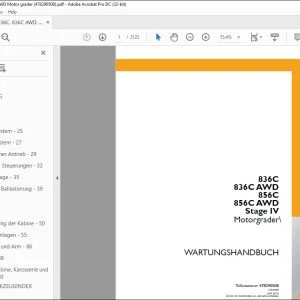Case 836C 836C AWD 856C 856C AWD Stage IV Motorgrader WARTUNGSHANDBUCH 47829050B - PDF DOWNLOAD (German)