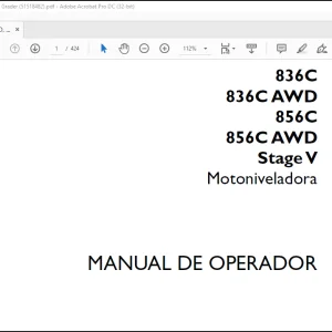 Case 836C 836C AWD 856C 856C AWD Stage V Motoniveladora MANUAL DE OPERADOR 51518482  - PDF DOWNLOAD (Portuguese)