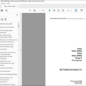 Case 836C 836C AWD 856C 856C AWD Stage V Motorgrader BETRIEBSHANDBUCH 51518445 - PDF DOWNLOAD (German)