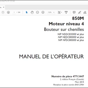 Case 850M Moteur niveau 4 Bouteur sur chenilles MANUEL DE L’OPÉRATEUR(47713447) - PDF DOWNLOAD (French)