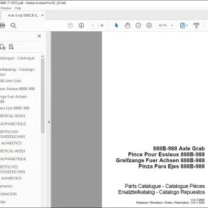 Case 888B-988 Axle Grab Parts Catalogue Manual 7-2051 EN_FR_DE_ES - PDF DOWNLOAD
