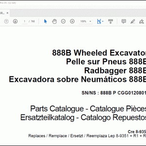 Case 888B Wheeled Excavator Spare Parts Catalog Manual(Cre 8-9352)_EN_ES_FR_IT -  PDF DOWNLOAD