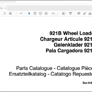 Case 921 B Wheel Loader Parts Catalogue Manual(8-9440)EN/SP/DE - PDF DOWNLOAD