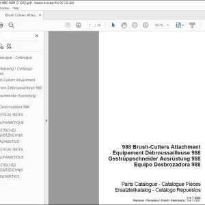 Case 988 Brush-Cutters Attachment Parts Catalogue Manual 7-2252 - PDF DOWNLOAD