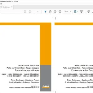 Case 988 Crawler Excavator Parts Catalogue Manual 7-3910 + R3 - PDF DOWNLOAD