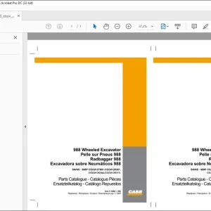 Case 988 Wheeled Excavator Parts Catalogue Manual 7-1561 + R3 - PDF DOWNLOAD