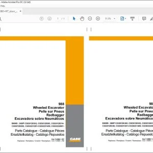 Case 988 Wheeled Excavator Parts Catalogue Manual 7-3080 + R7 - PDF DOWNLOAD